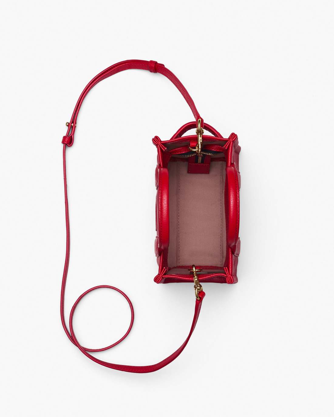 The Leather Crossbody Tote Bag True Red - Marc Jacobs Signature