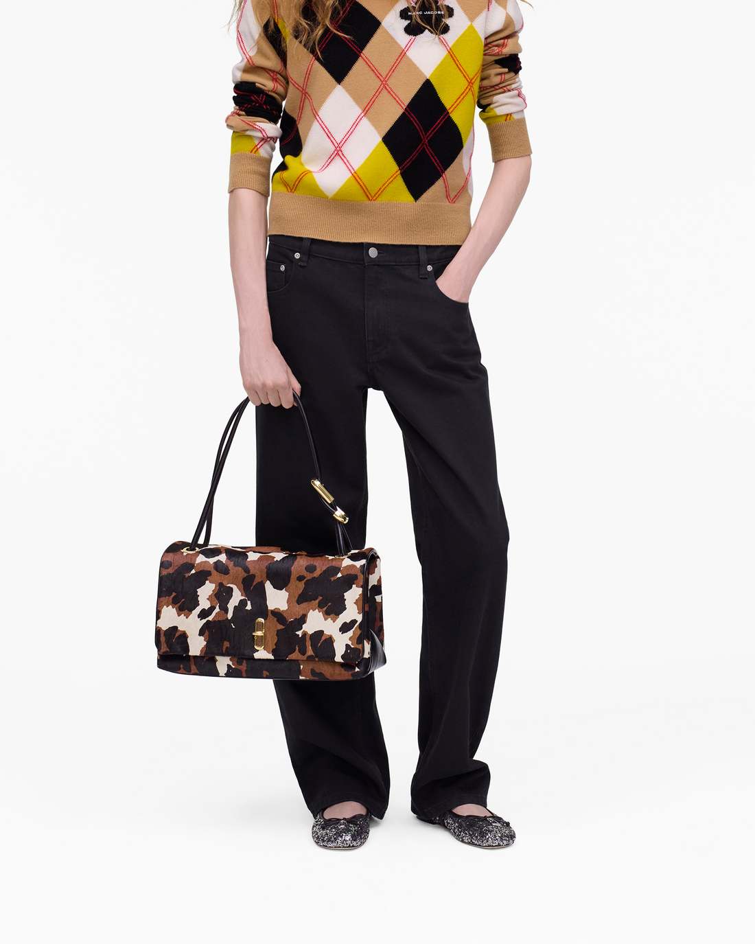The Cow Haircalf Large Dual Bag Mocha Multi - Marc Jacobs Trending