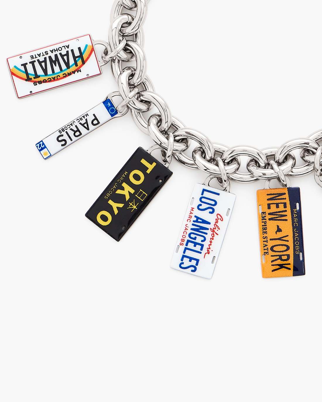 The Cities License Plate Charm Bracelet Silver/Multi - Marc Jacobs New