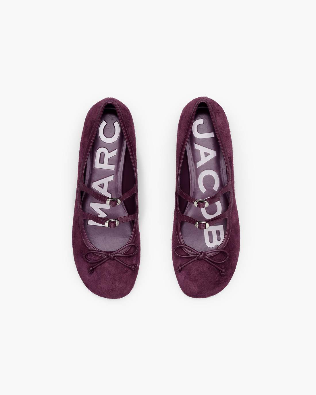 The Suede Kiki Ballerina Dark Plum - Marc Jacobs New
