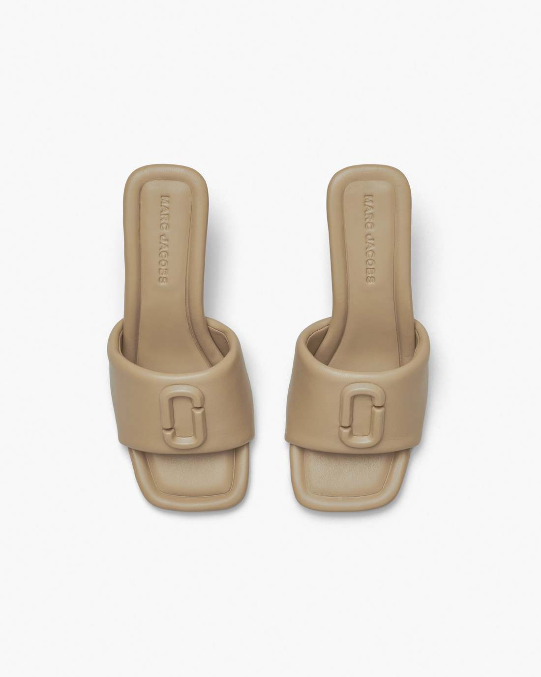The Leather J Marc Heeled Sandal Camel - Marc Jacobs Signature