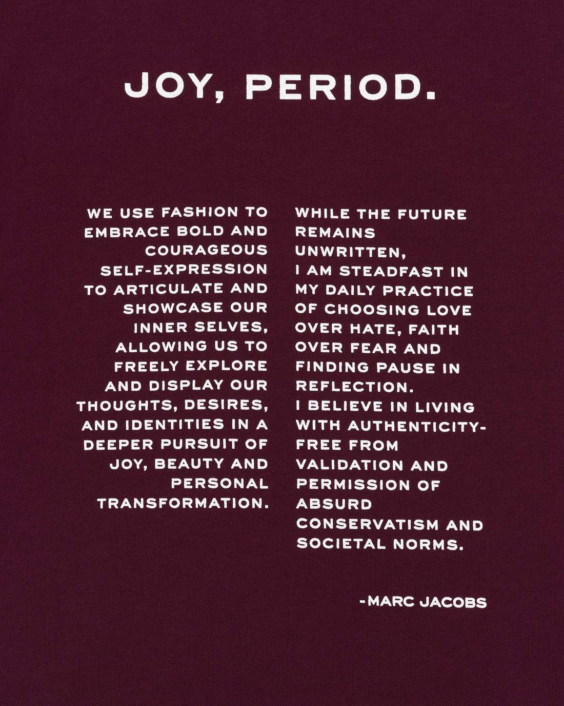 Joy. Slim Tee Dark Plum - Marc Jacobs Popular