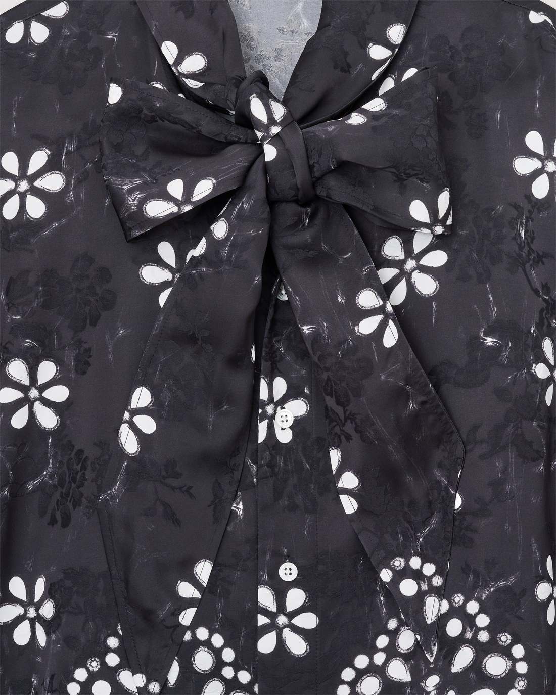Trompe L'Oeil Eyelet Bow Blouse Black/White - Marc Jacobs Premium