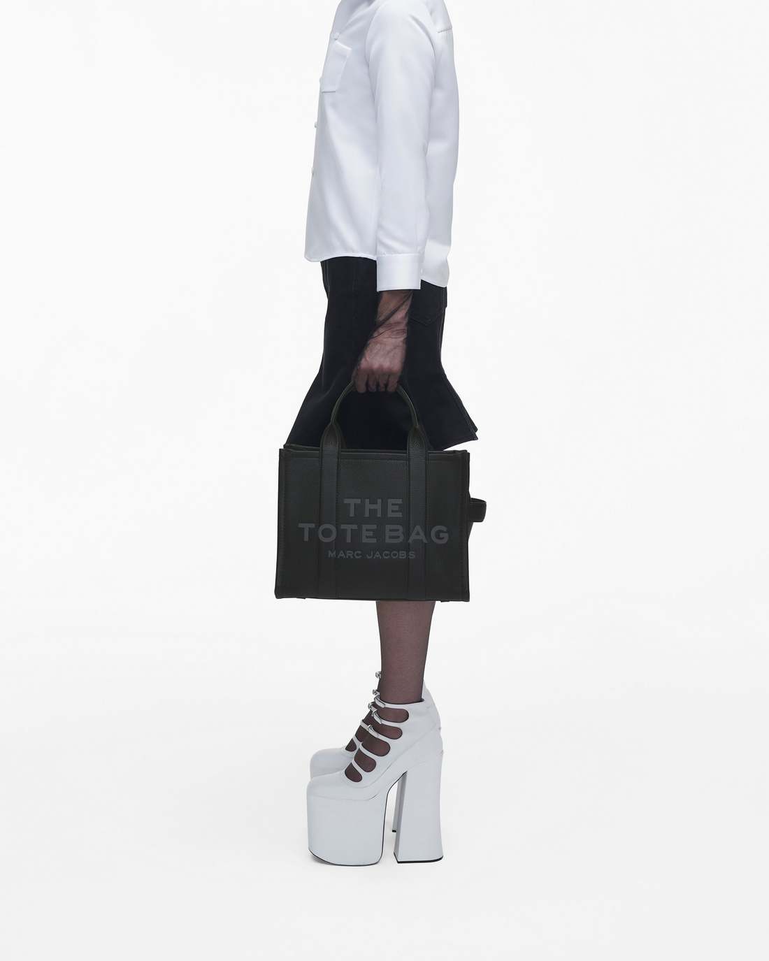 The Leather Medium Tote Bag Black - Marc Jacobs Popular