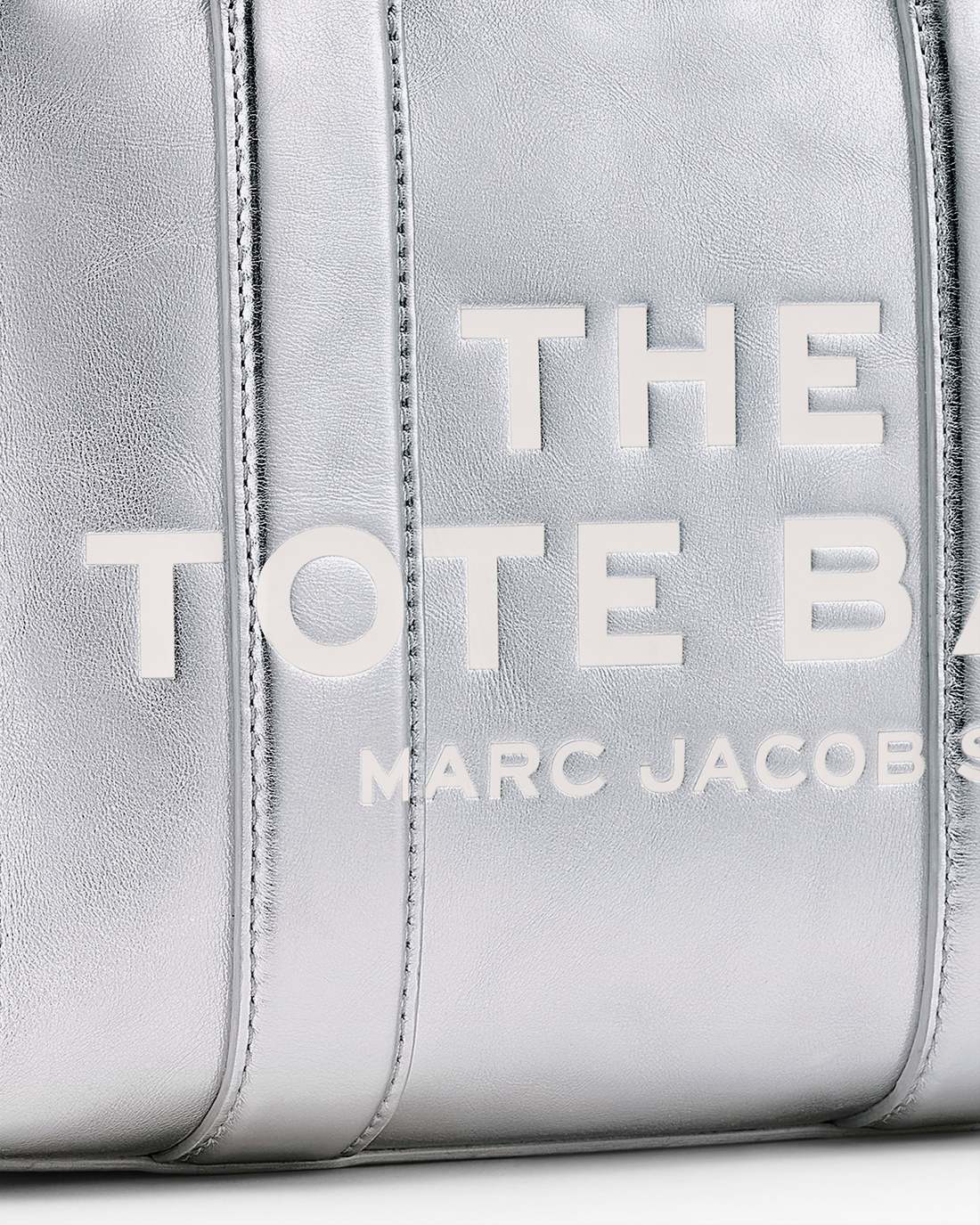 The Metallic Leather Small Tote Bag Metallic Silver - Marc Jacobs Best Seller