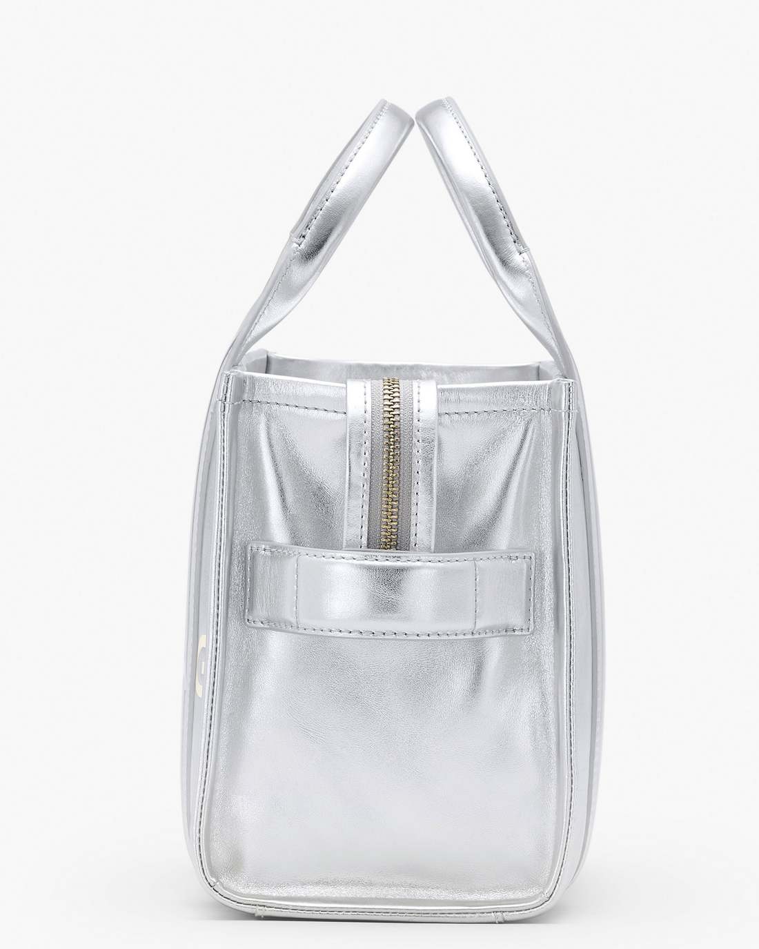 The Metallic Leather Small Tote Bag Metallic Silver - Marc Jacobs Best Seller