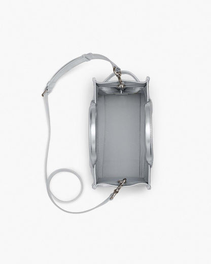 The Metallic Leather Small Tote Bag Metallic Silver - Marc Jacobs Best Seller
