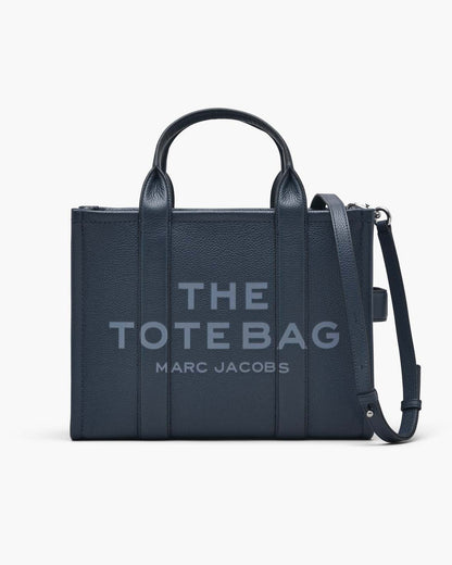 The Leather Medium Tote Bag Blue Sea - Marc Jacobs Signature