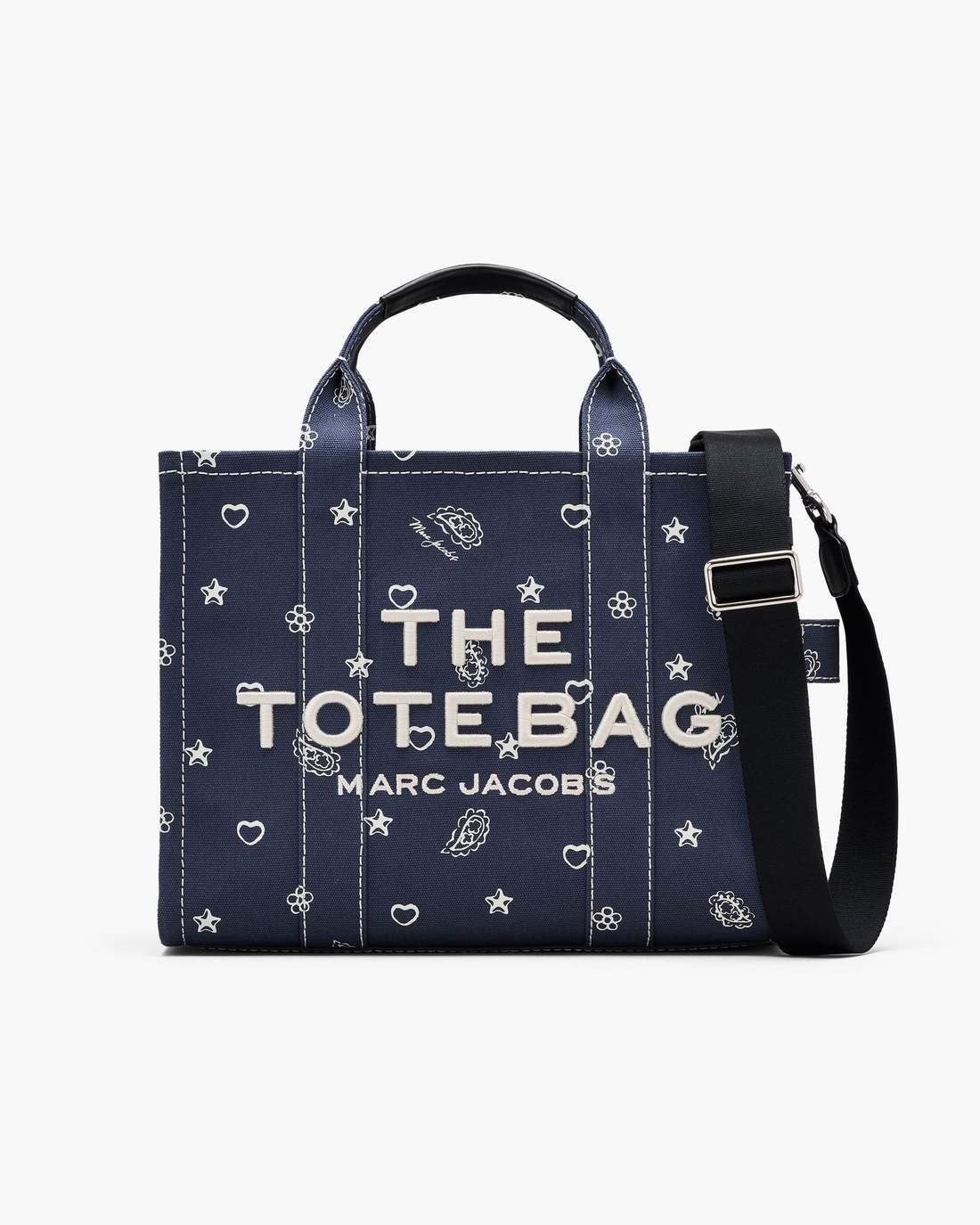 The Bandana Canvas Medium Tote Bag Navy Multi - Marc Jacobs New