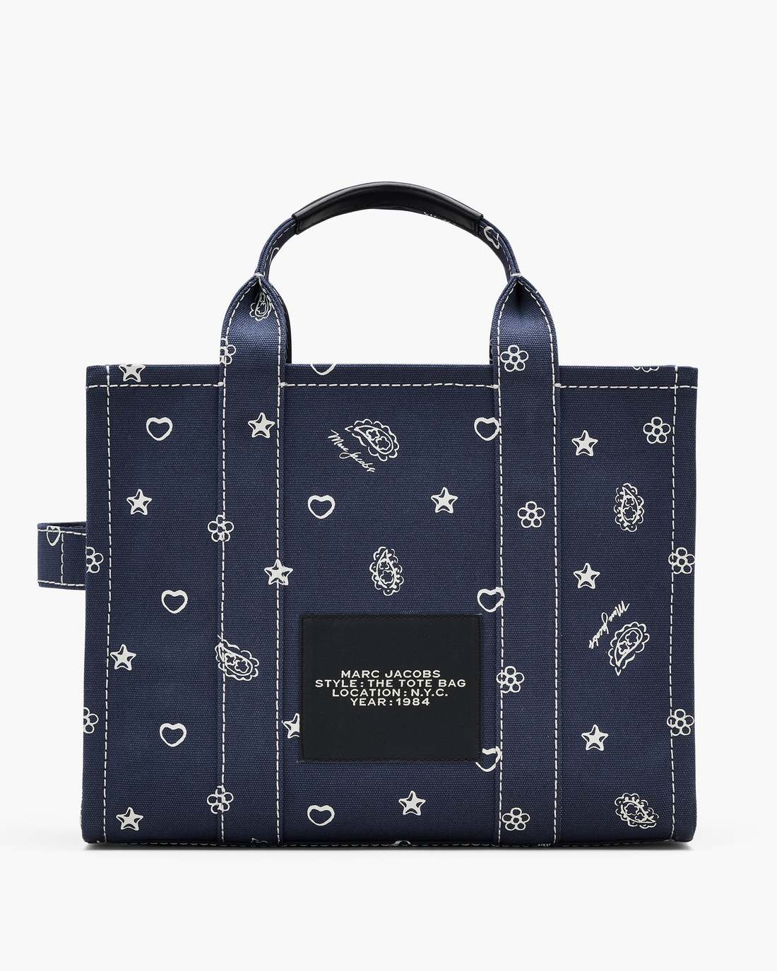 The Bandana Canvas Medium Tote Bag Navy Multi - Marc Jacobs New