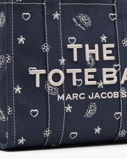 The Bandana Canvas Medium Tote Bag Navy Multi - Marc Jacobs New