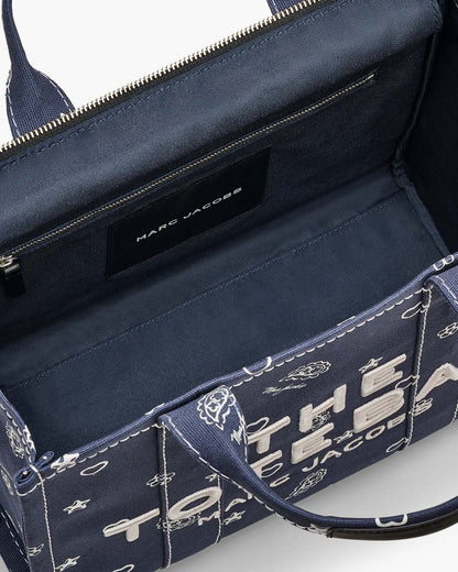 The Bandana Canvas Medium Tote Bag Navy Multi - Marc Jacobs New
