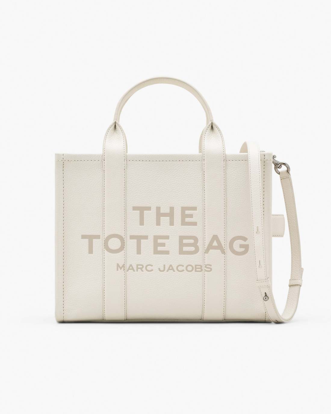 The Leather Medium Tote Bag Cotton/Silver - Marc Jacobs Exclusive