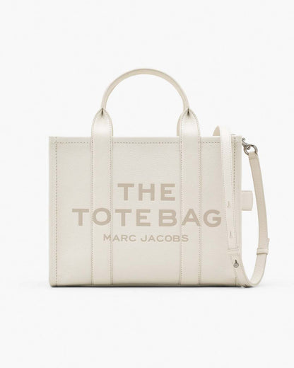 The Leather Medium Tote Bag Cotton/Silver - Marc Jacobs Exclusive