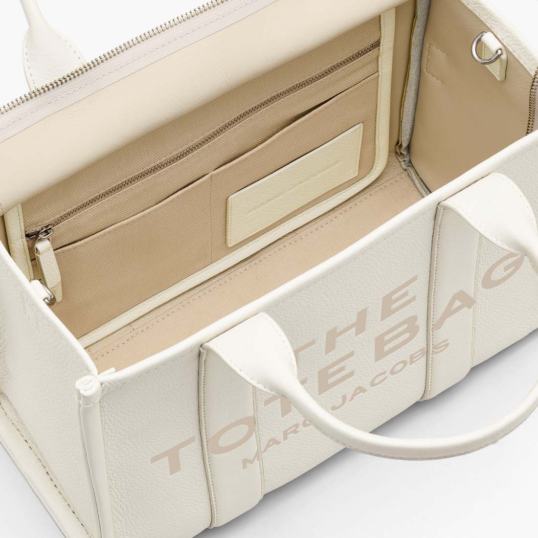 The Leather Medium Tote Bag Cotton/Silver - Marc Jacobs Exclusive