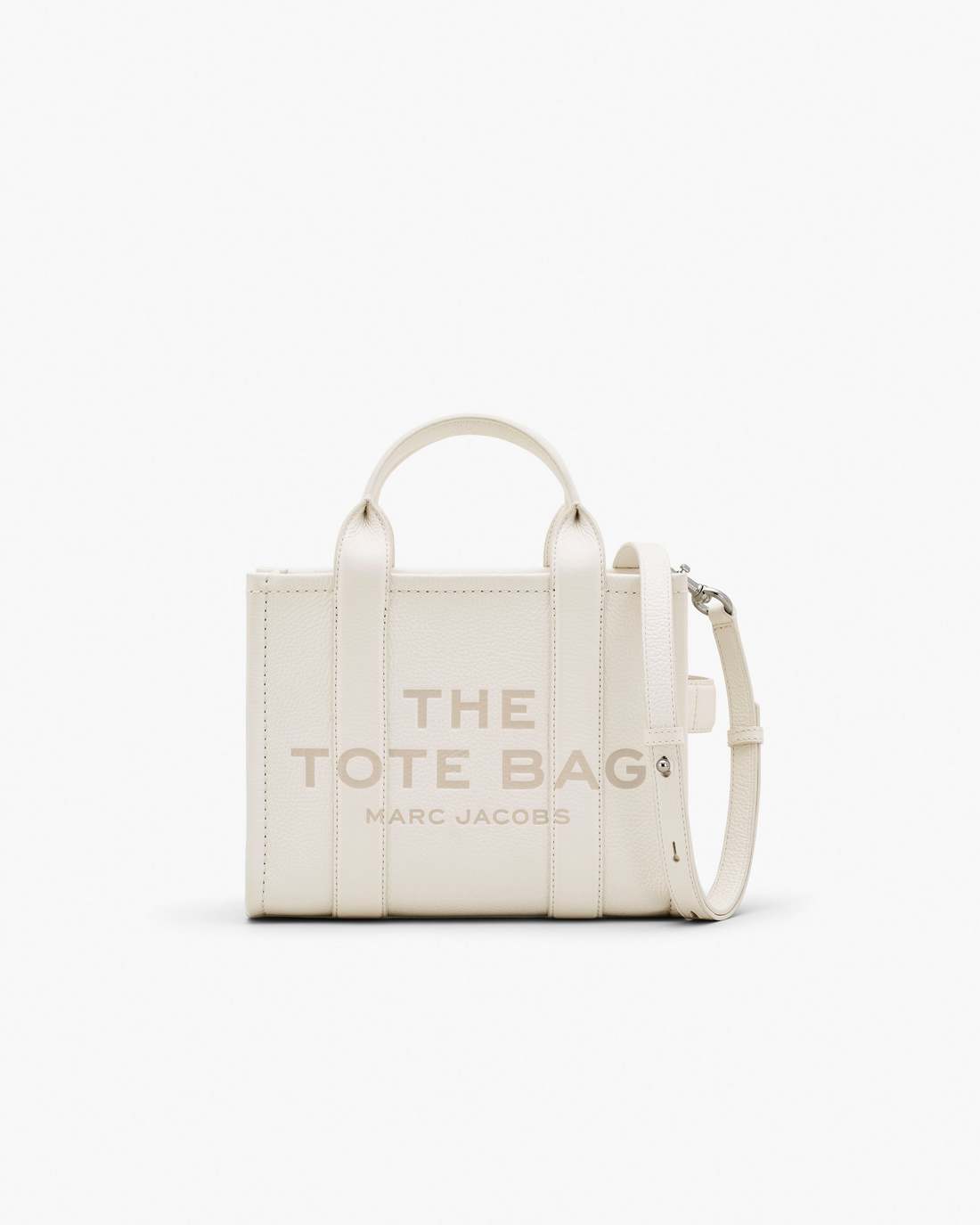 The Leather Small Tote Bag Cotton/Silver - Marc Jacobs Signature