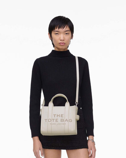 The Leather Small Tote Bag Cotton/Silver - Marc Jacobs Signature