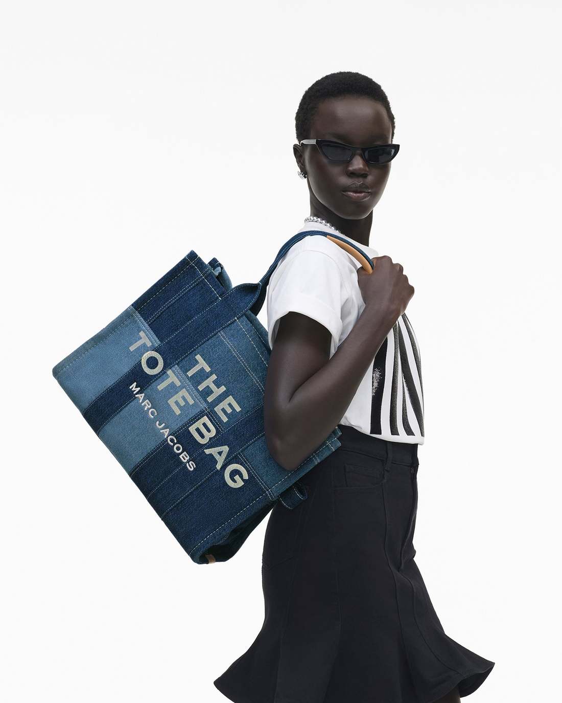 The Denim Large Tote Bag Blue Denim - Marc Jacobs Premium
