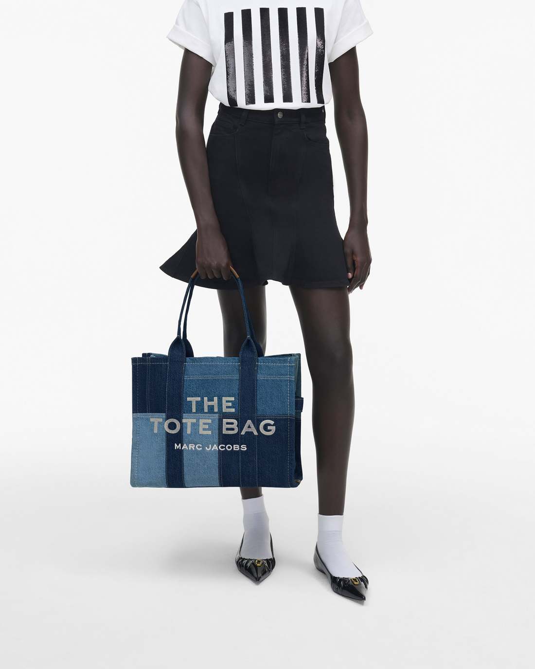 The Denim Large Tote Bag Blue Denim - Marc Jacobs Premium