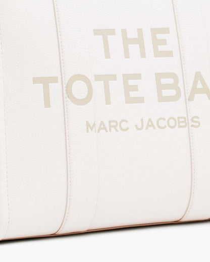 The Leather Large Tote Bag Cotton/Silver - Marc Jacobs New