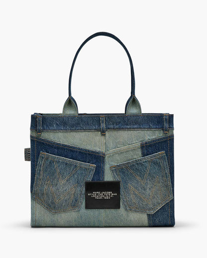The Deconstructed Denim Large Tote Bag Indigo Multi - Marc Jacobs Featured