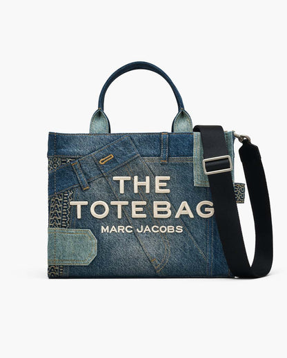 The Deconstructed Denim Medium Tote Bag Indigo Multi - Marc Jacobs Popular