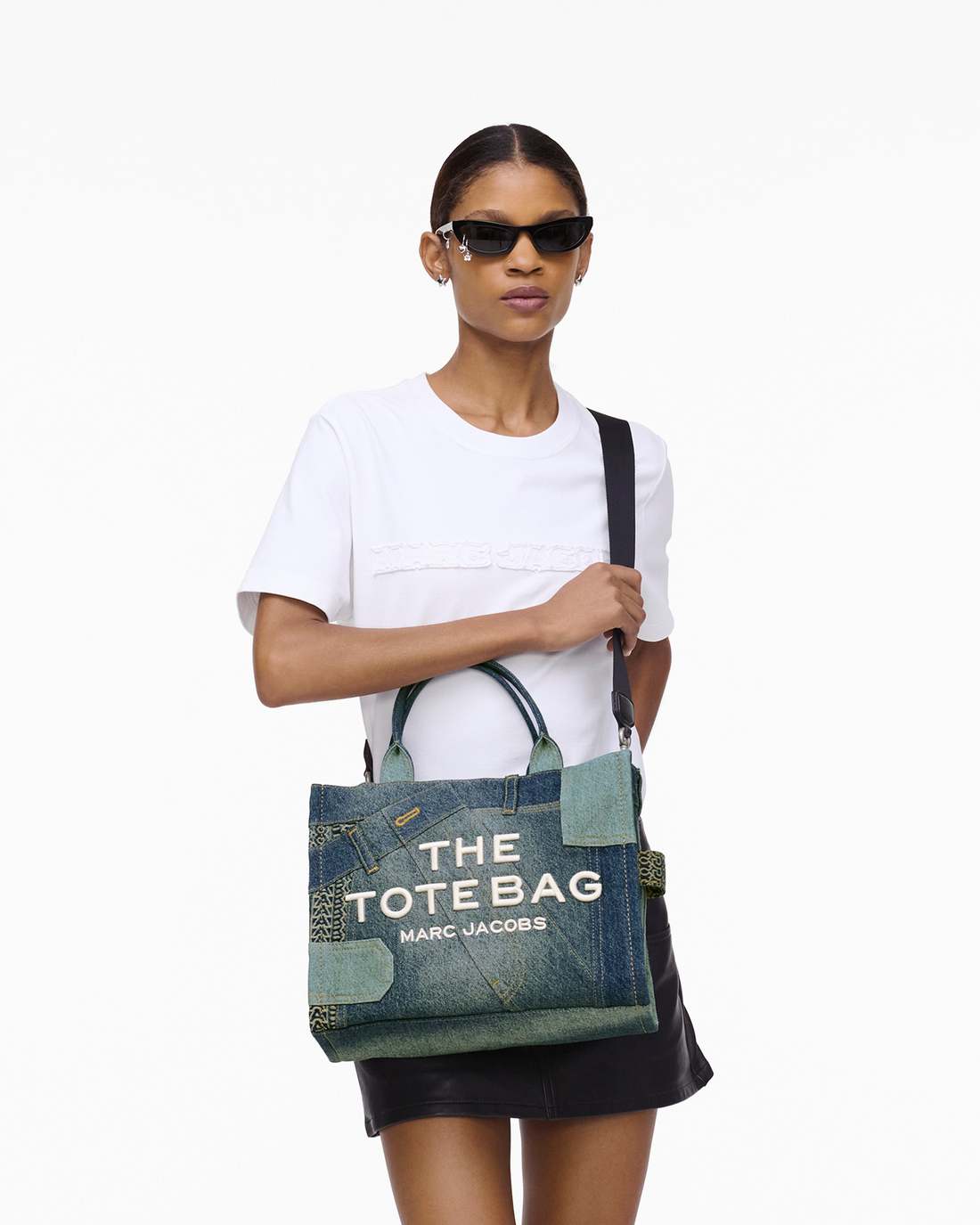 The Deconstructed Denim Medium Tote Bag Indigo Multi - Marc Jacobs Popular