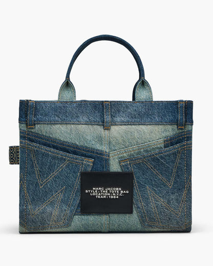 The Deconstructed Denim Medium Tote Bag Indigo Multi - Marc Jacobs Popular