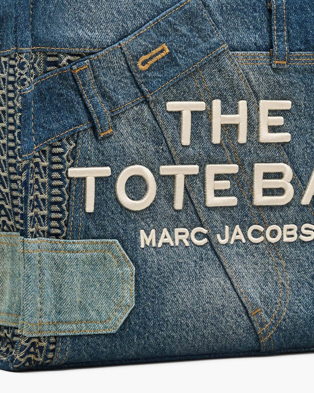 The Deconstructed Denim Medium Tote Bag Indigo Multi - Marc Jacobs Popular