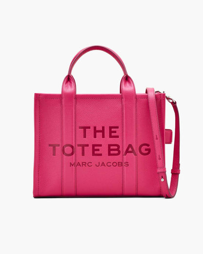 The Leather Medium Tote Bag Raspberry Pink - Marc Jacobs Trending