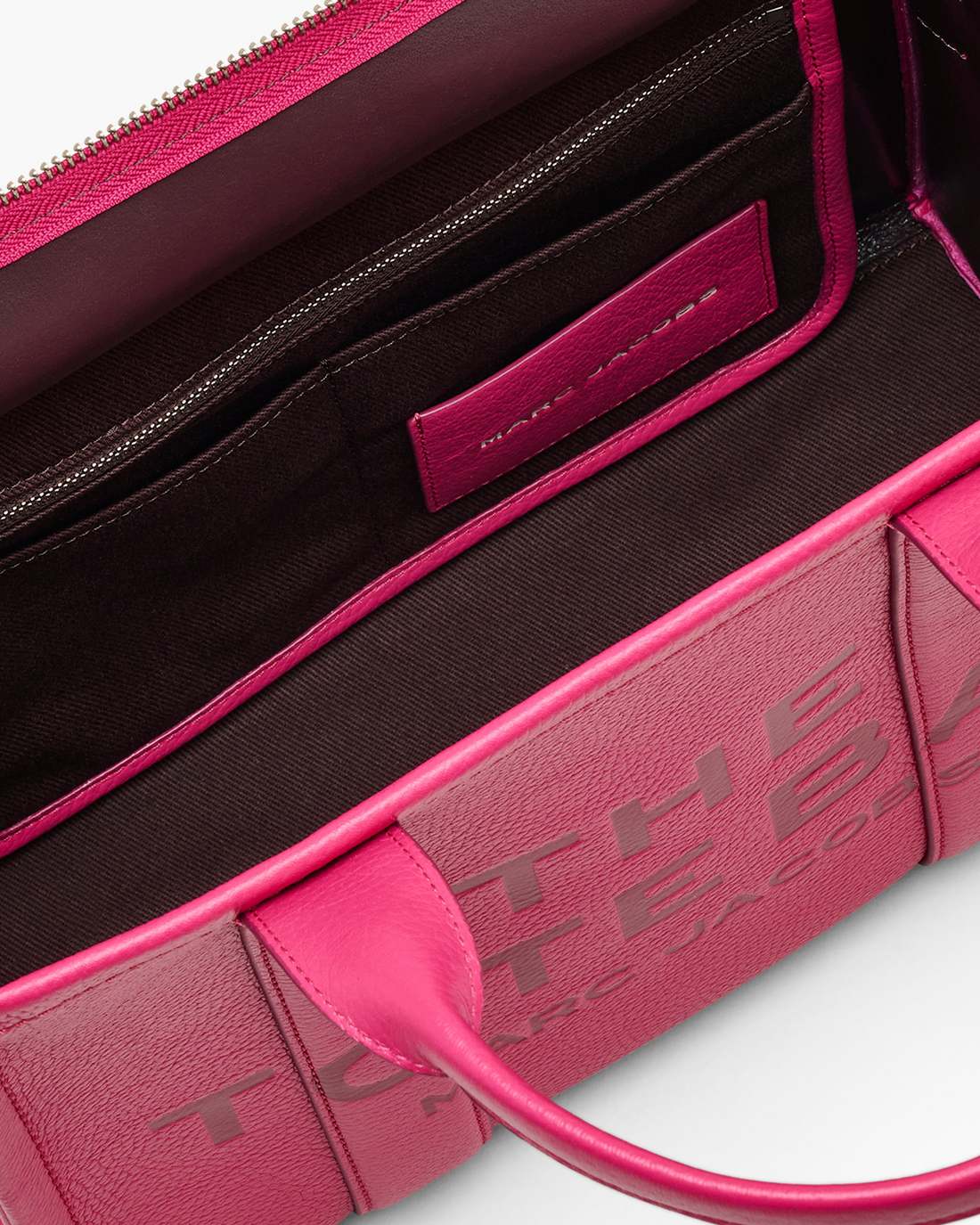 The Leather Medium Tote Bag Raspberry Pink - Marc Jacobs Trending