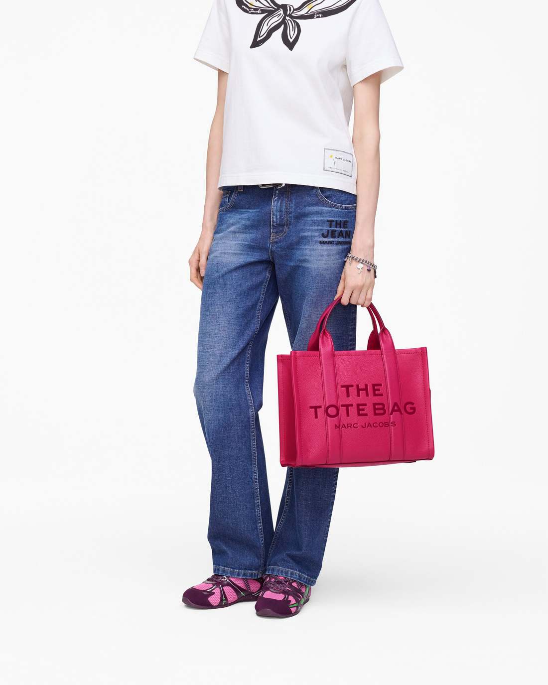 The Leather Medium Tote Bag Raspberry Pink - Marc Jacobs Trending