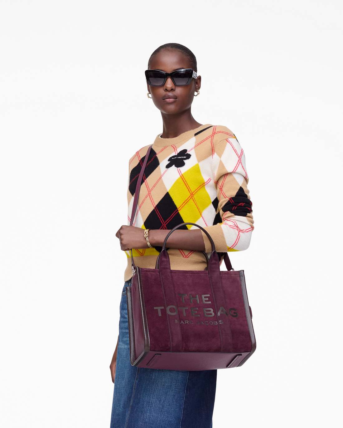 The Suede Medium Tote Bag Dark Plum - Marc Jacobs Exclusive