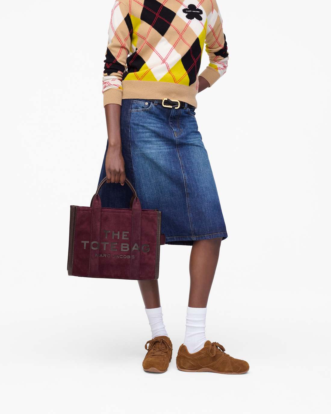 The Suede Medium Tote Bag Dark Plum - Marc Jacobs Exclusive