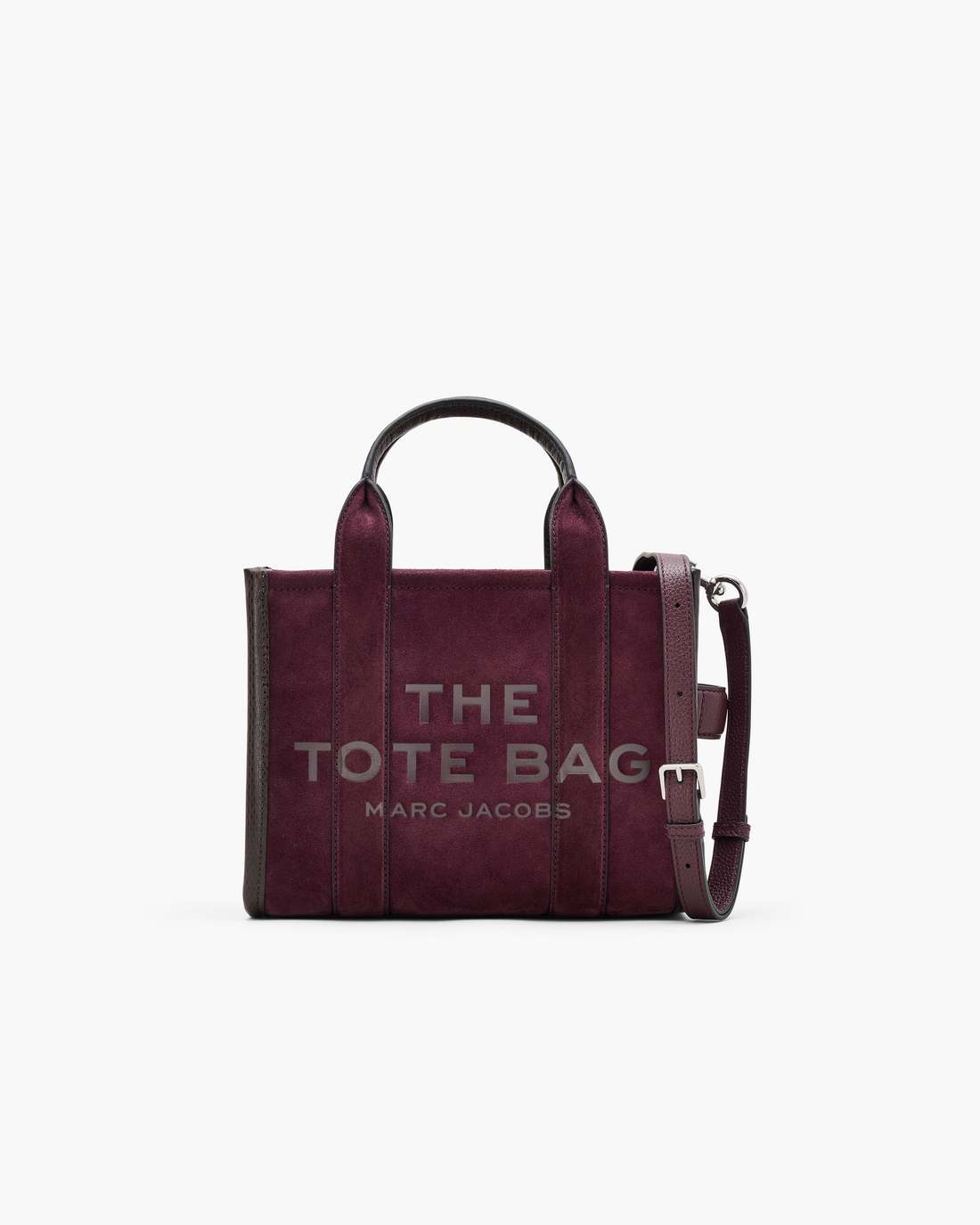 The Suede Small Tote Bag Dark Plum - Marc Jacobs Signature