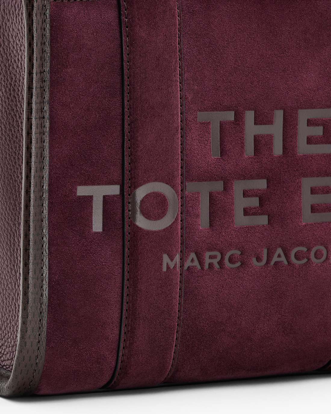 The Suede Small Tote Bag Dark Plum - Marc Jacobs Signature