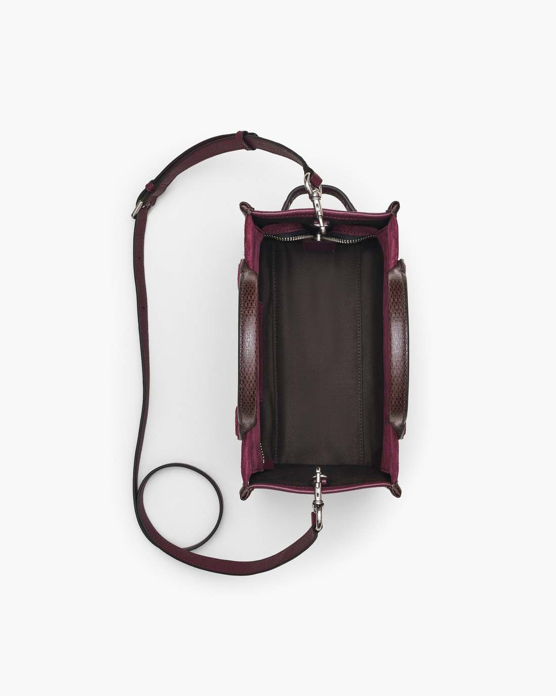 The Suede Small Tote Bag Dark Plum - Marc Jacobs Signature