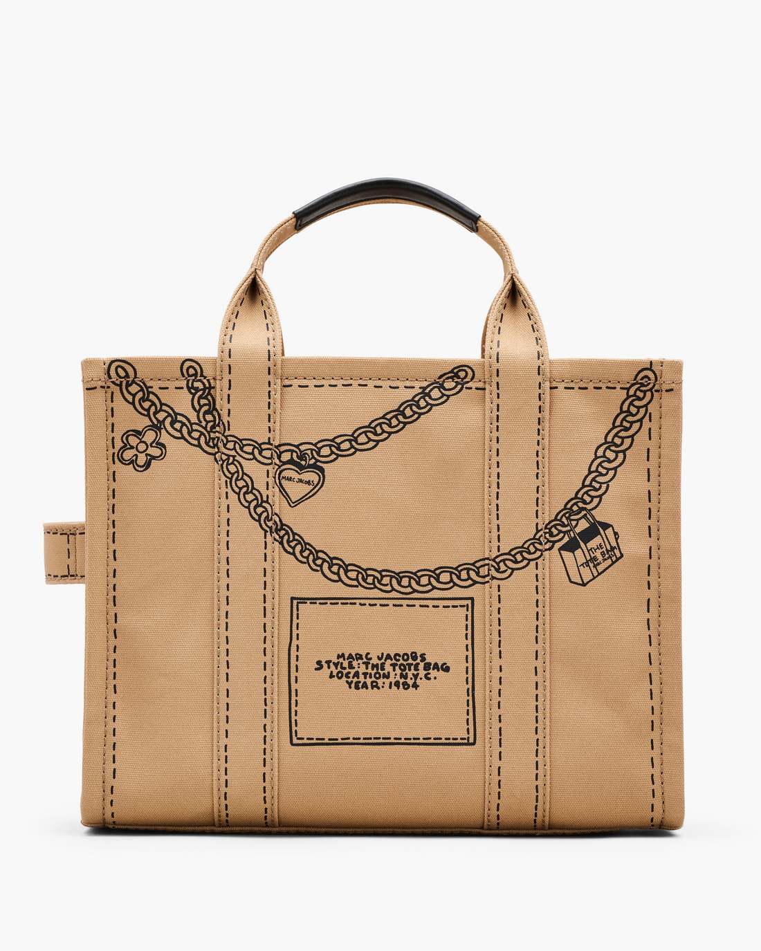 The Trompe L'Oeil Charm Canvas Medium Tote Bag Camel Multi - Marc Jacobs Recommended