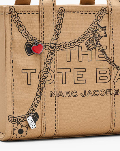 The Trompe L'Oeil Charm Canvas Medium Tote Bag Camel Multi - Marc Jacobs Recommended