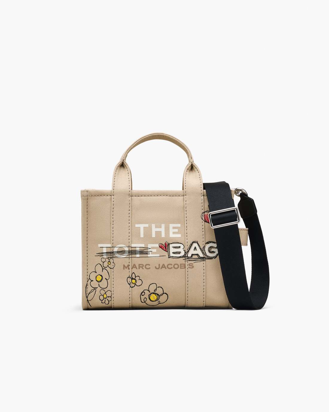 The Daisy Doodle Canvas Small Tote Bag Beige Multi - Marc Jacobs Exclusive