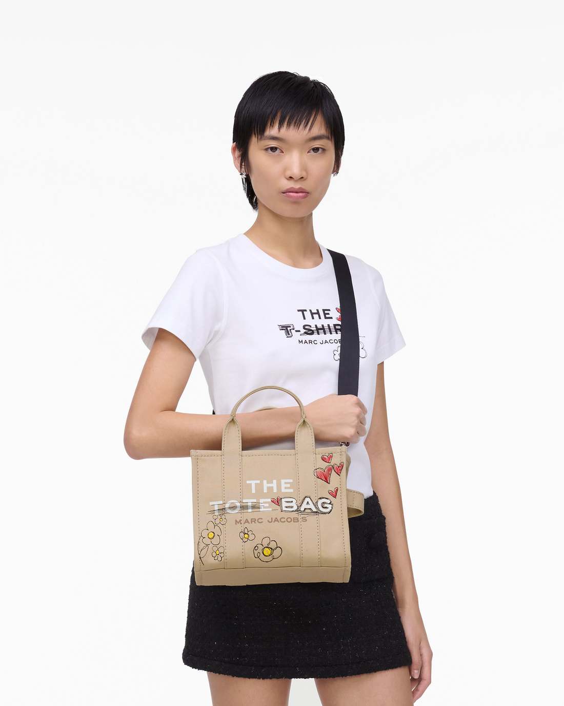 The Daisy Doodle Canvas Small Tote Bag Beige Multi - Marc Jacobs Exclusive