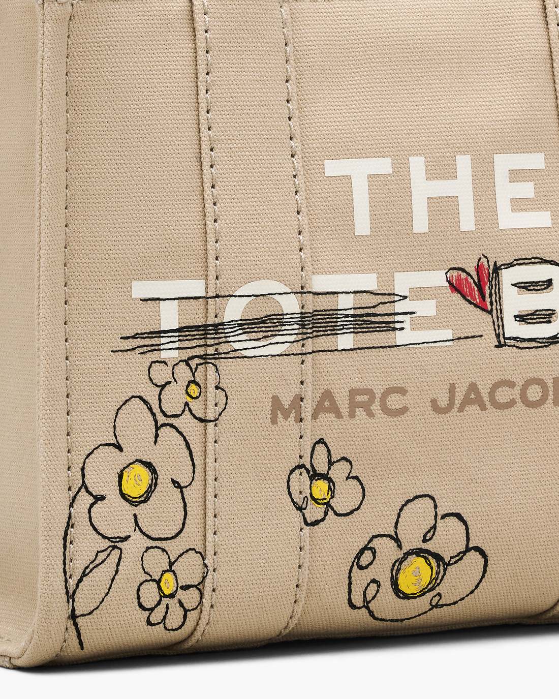 The Daisy Doodle Canvas Small Tote Bag Beige Multi - Marc Jacobs Exclusive