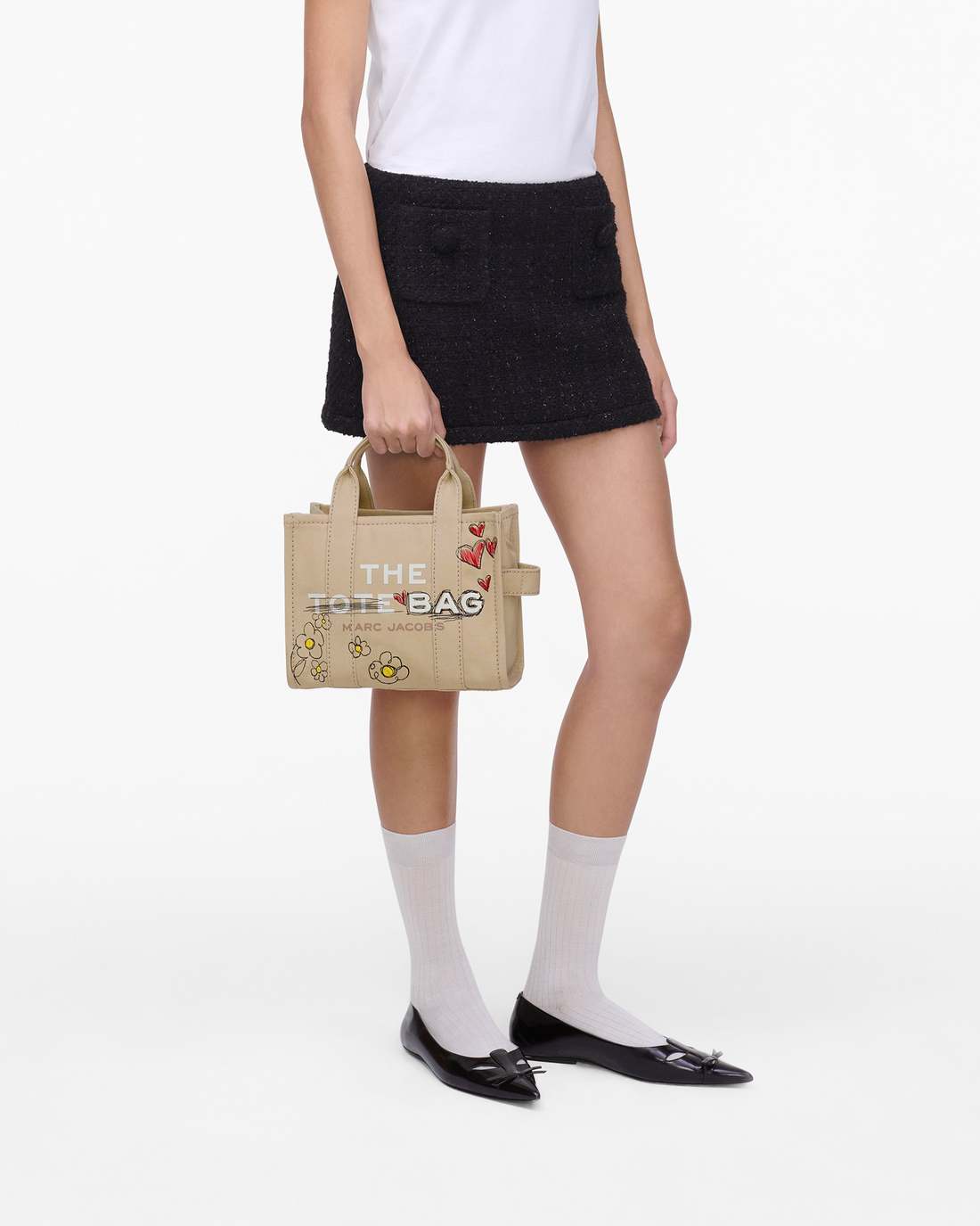 The Daisy Doodle Canvas Small Tote Bag Beige Multi - Marc Jacobs Exclusive