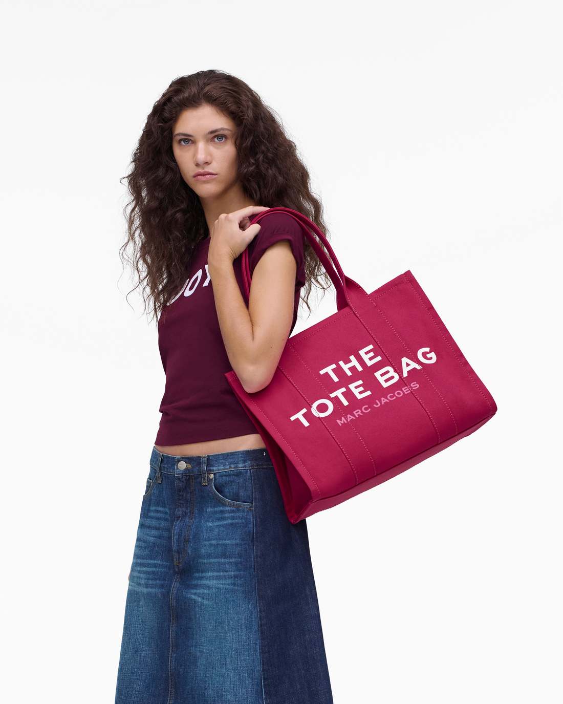 The Canvas Large Tote Bag Raspberry Pink - Marc Jacobs Signature