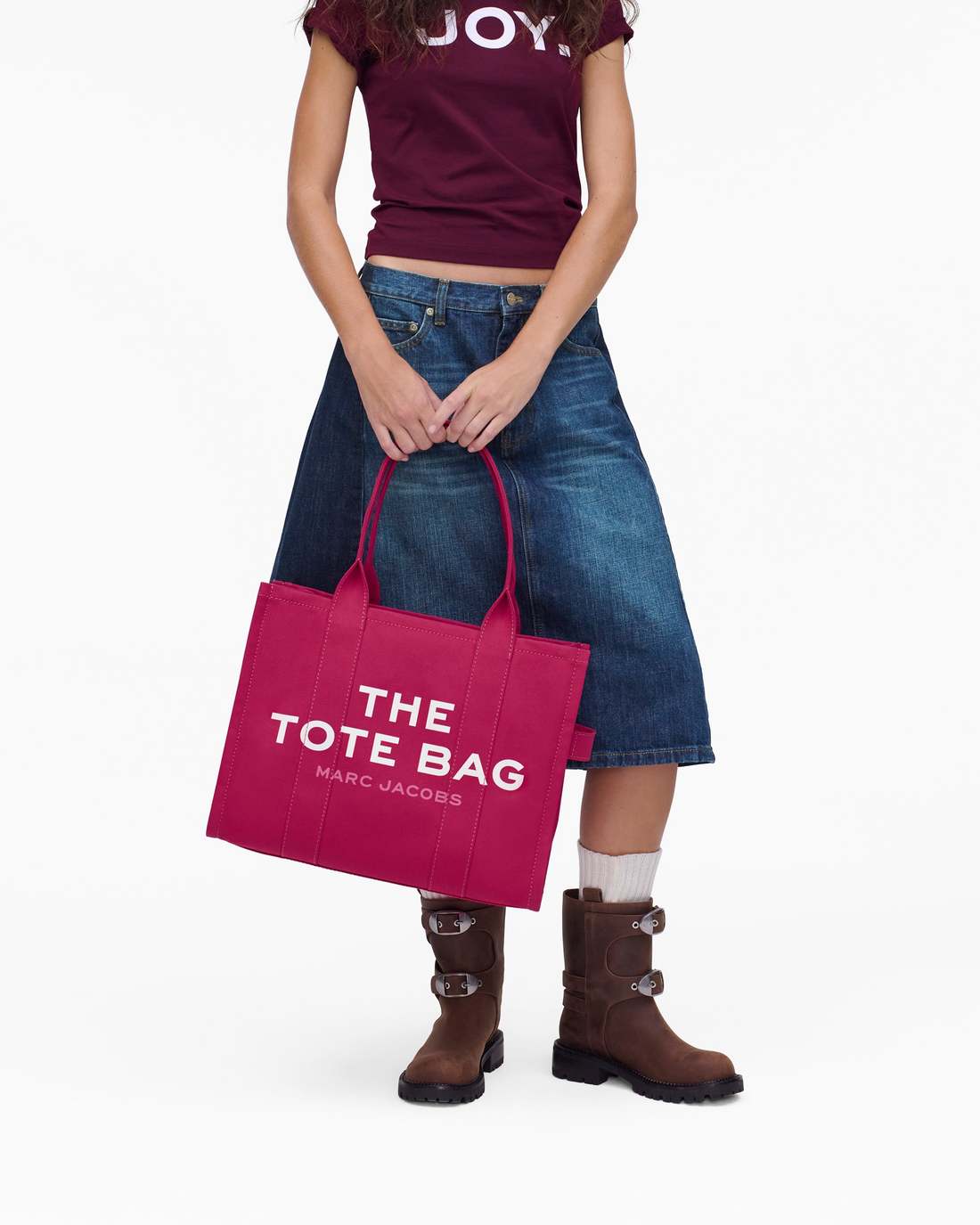 The Canvas Large Tote Bag Raspberry Pink - Marc Jacobs Signature