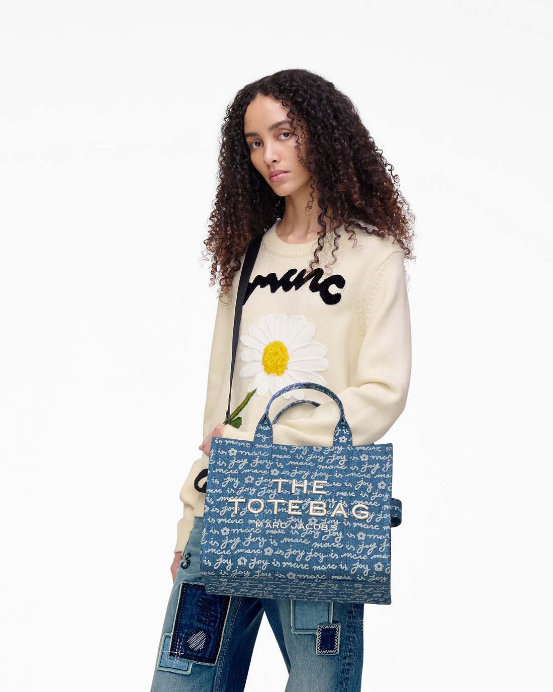 The Joy Denim Medium Tote Bag Indigo Multi - Marc Jacobs Popular