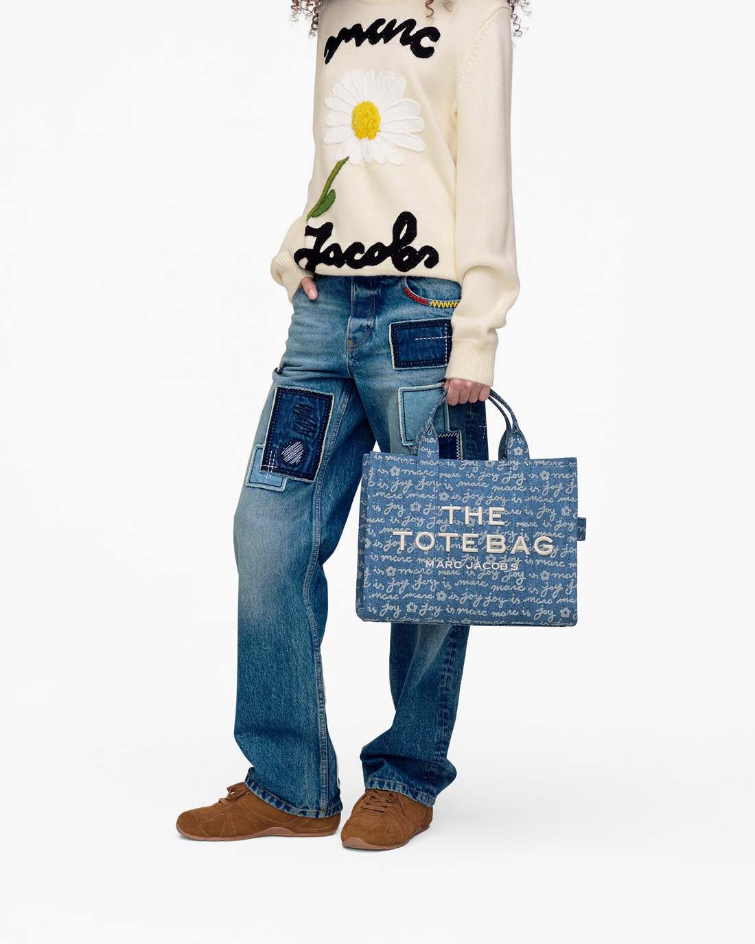 The Joy Denim Medium Tote Bag Indigo Multi - Marc Jacobs Popular
