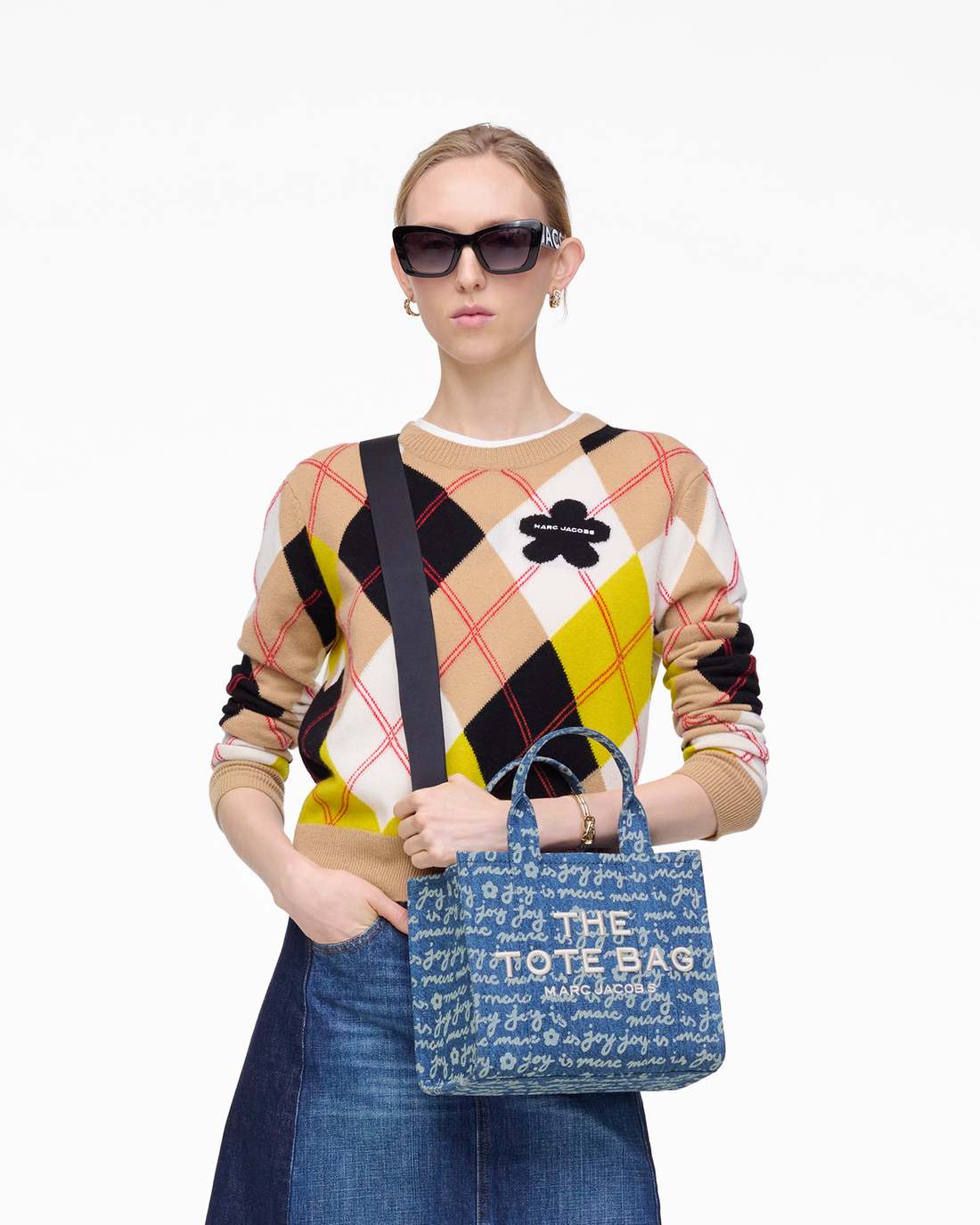 The Joy Denim Small Tote Bag Indigo Multi - Marc Jacobs Trending