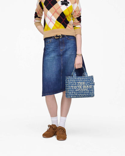 The Joy Denim Small Tote Bag Indigo Multi - Marc Jacobs Trending