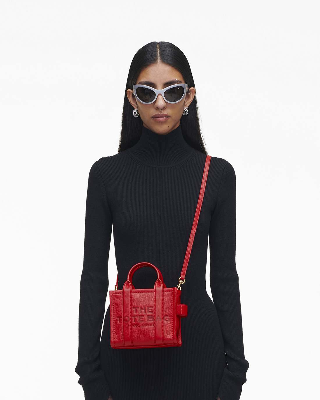 The Leather Crossbody Tote Bag True Red - Marc Jacobs Signature